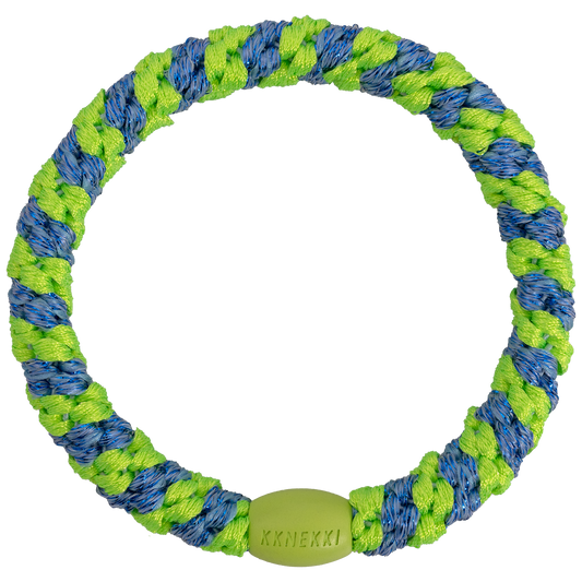 Haargummi Stripe Lime Green Ocean Glitter