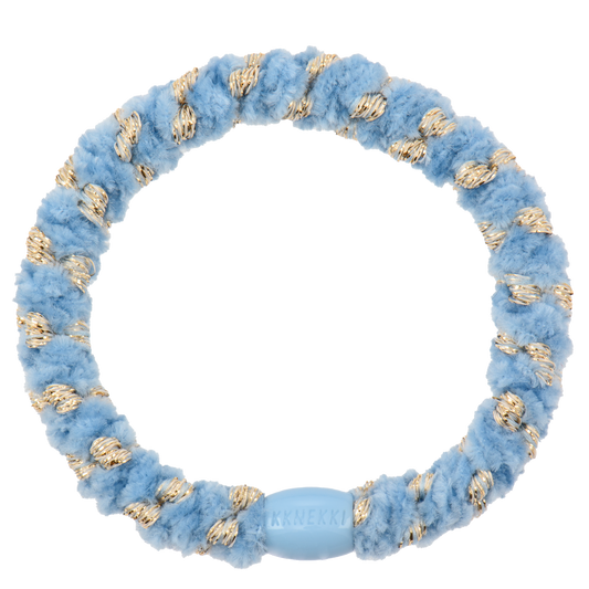 Haargummi Velvet stripe lightblue