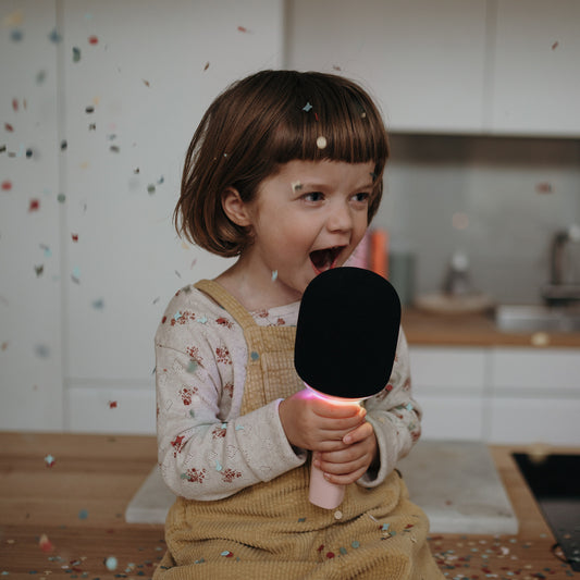 Kidymic Bluetooth Mikrofon mit Licht rosa