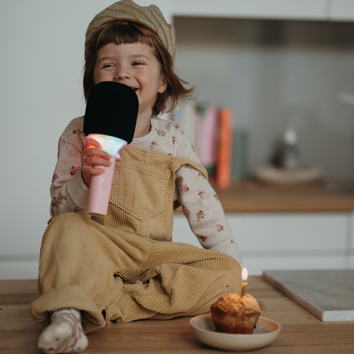 Kidymic Bluetooth Mikrofon mit Licht rosa