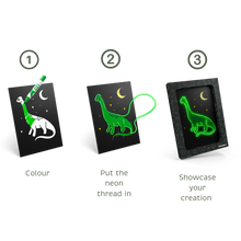 Laden Sie das Bild in den Galerie-Viewer, Kidyneon Fädelbild Dinosaurier