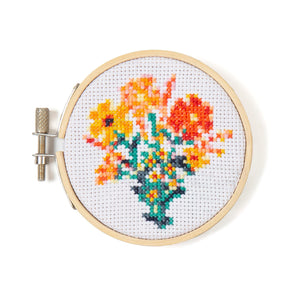Mini Kreuzstich Stickset "Blumen"