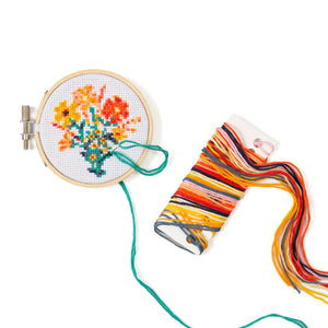 Mini Kreuzstich Stickset "Blumen"