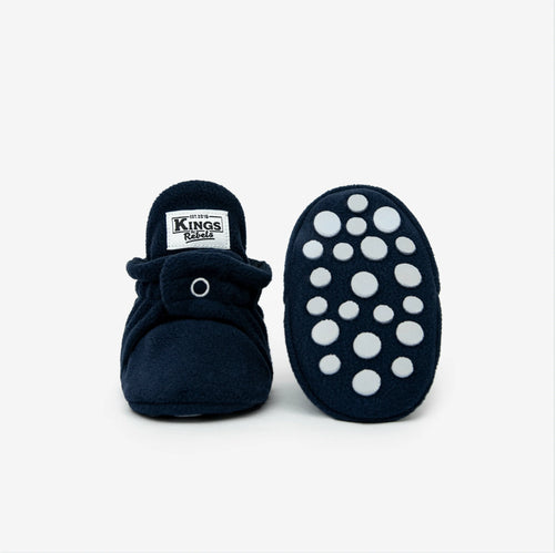 Booties Fleece Gripper Navy Blue