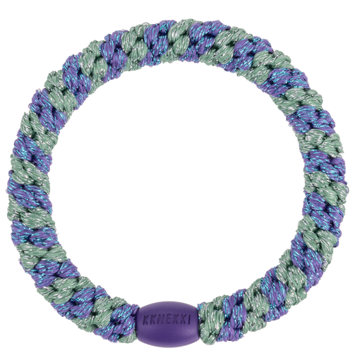 Haargummi Purple green glitter stripe