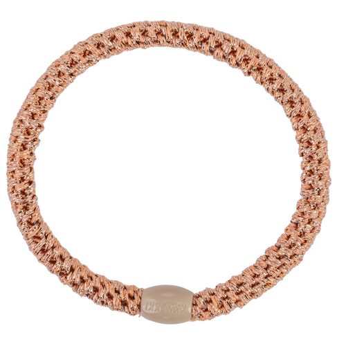 Haargummi Slim Rosegold Glitter