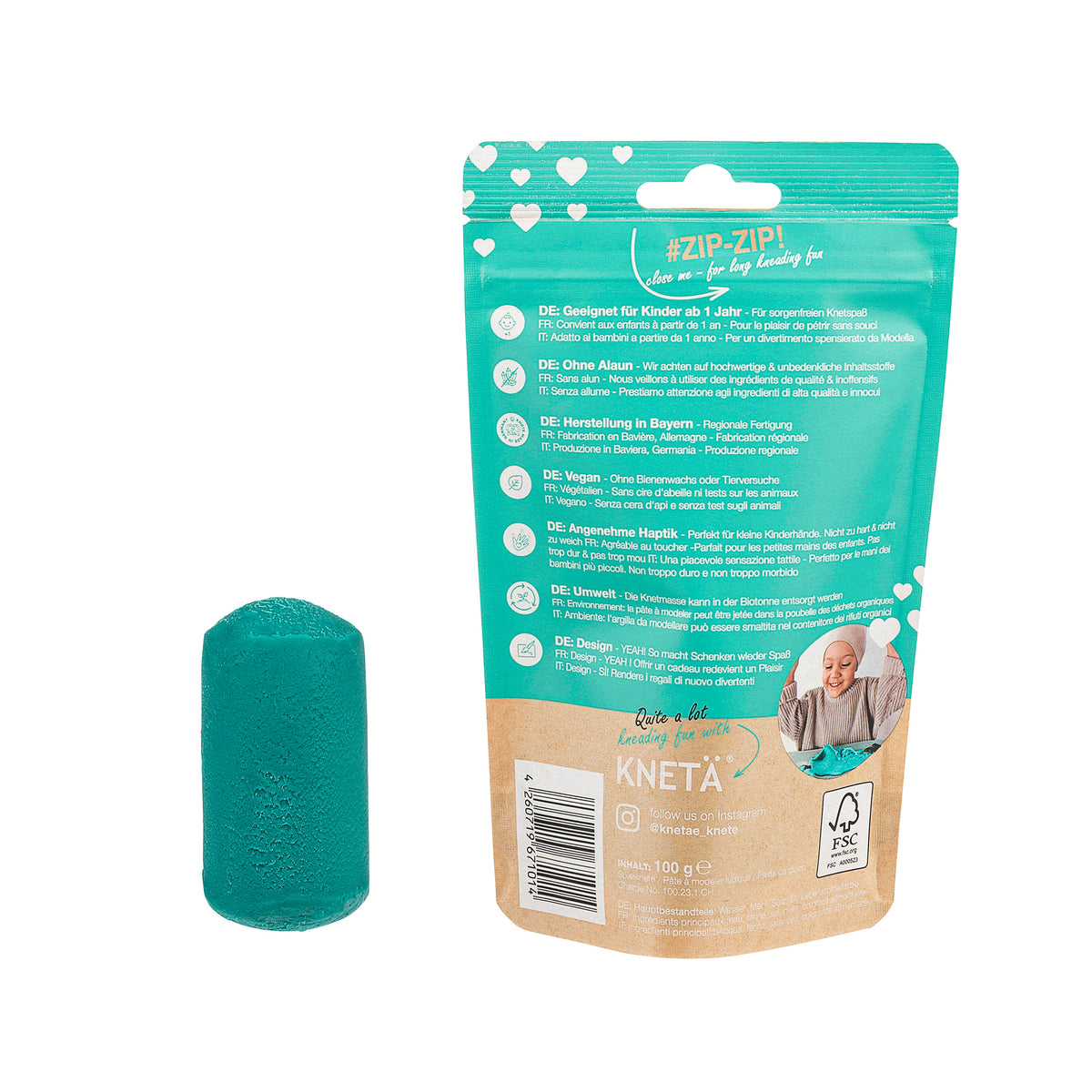 Knete Beutel 100g Türkis