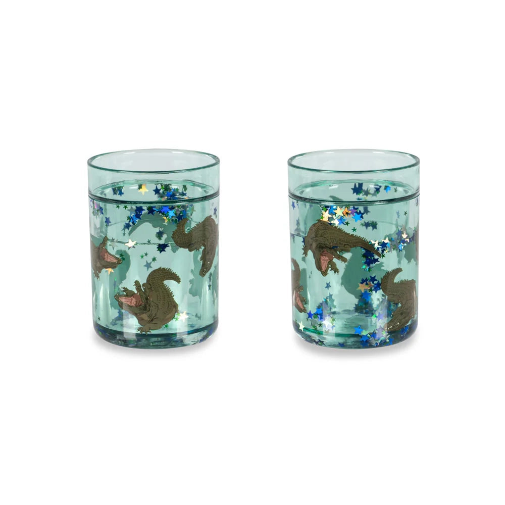 Glitter Becher 2er Set Crocodile