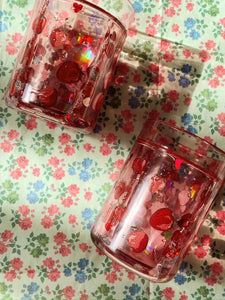 Glitter Becher 2er Set Erdbeere