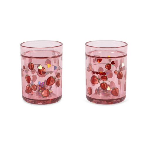 Glitter Becher 2er Set Erdbeere