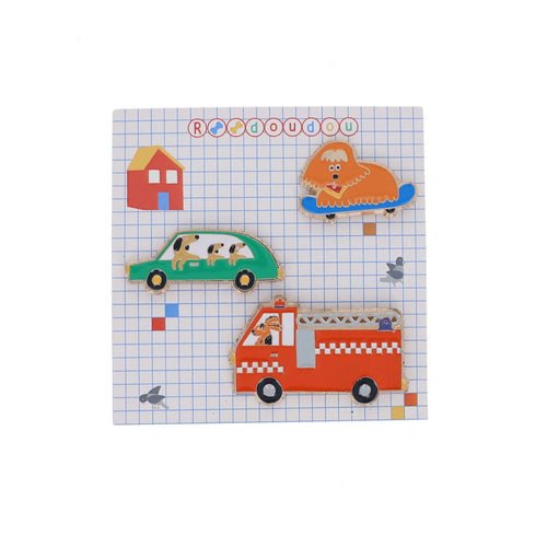 3er Pin Set Fahrzeuge