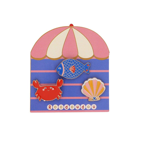 3er Pin Set Meerestiere
