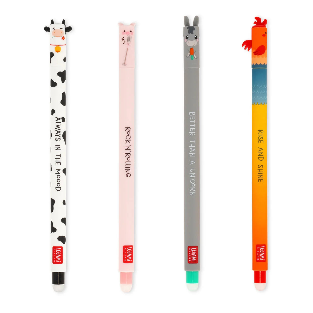 4er Set Radierbare Gelstifte Farm Sweet Farm