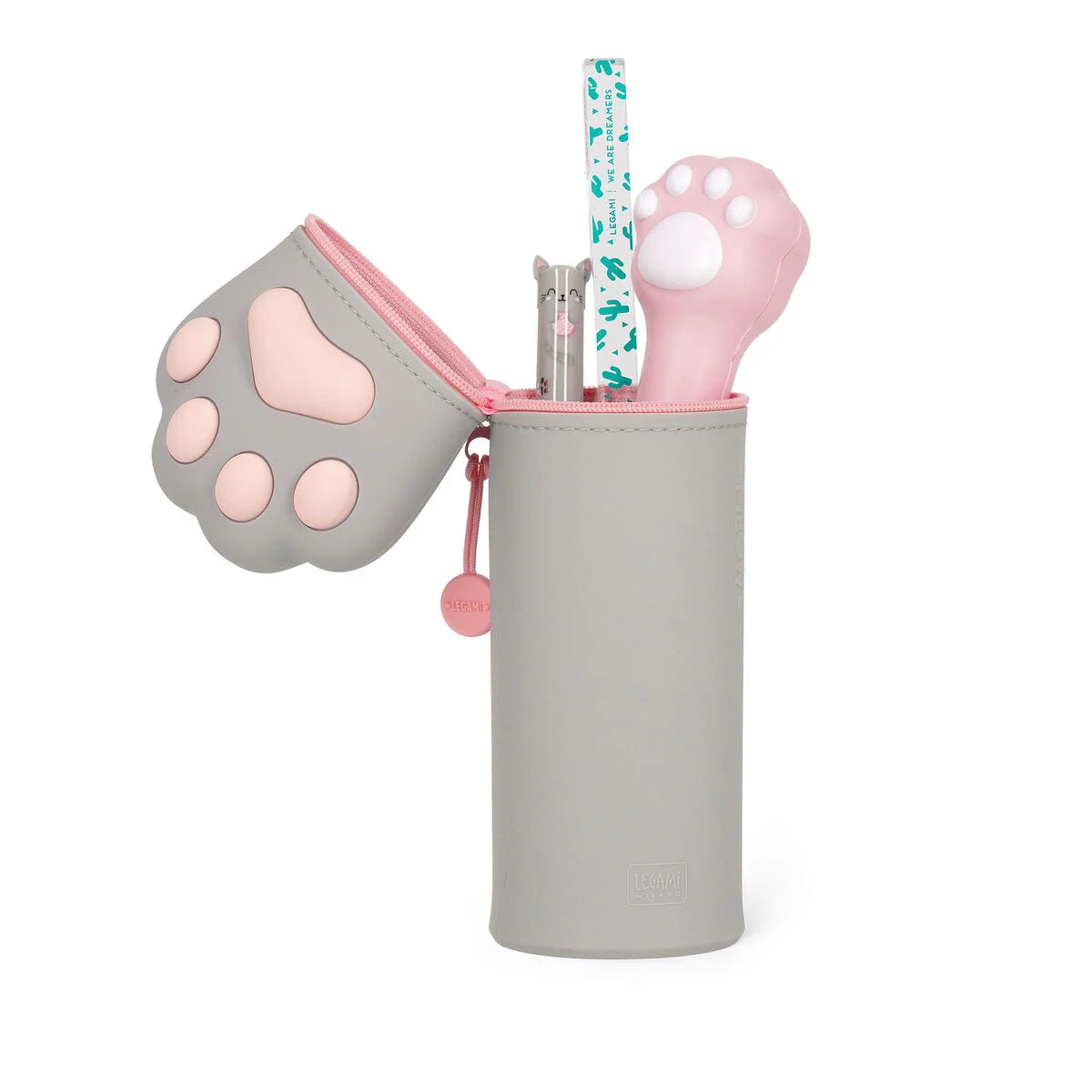 2-in-1-Federmäppchen aus Silikon Meow