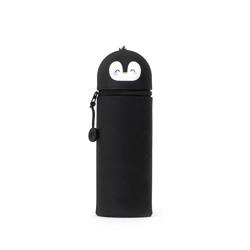 2-in-1-Federmäppchen aus Silikon Pinguin