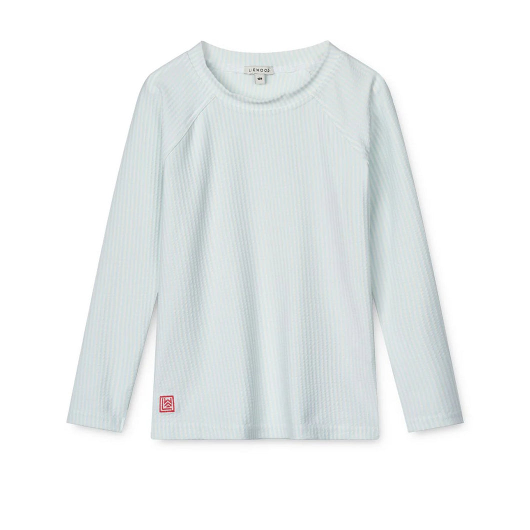 Noah Seersucker UV-Shirt stripe Pure sky
