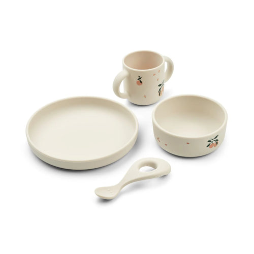 Vivi Silikongeschirrset Peach / Sea shell mix