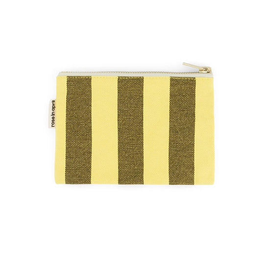 Mini Pouch Marie "Stripes Lemon / olive"