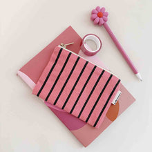Laden Sie das Bild in den Galerie-Viewer, Mini Pouch Marie "Stripes Tennis Funky Pink"