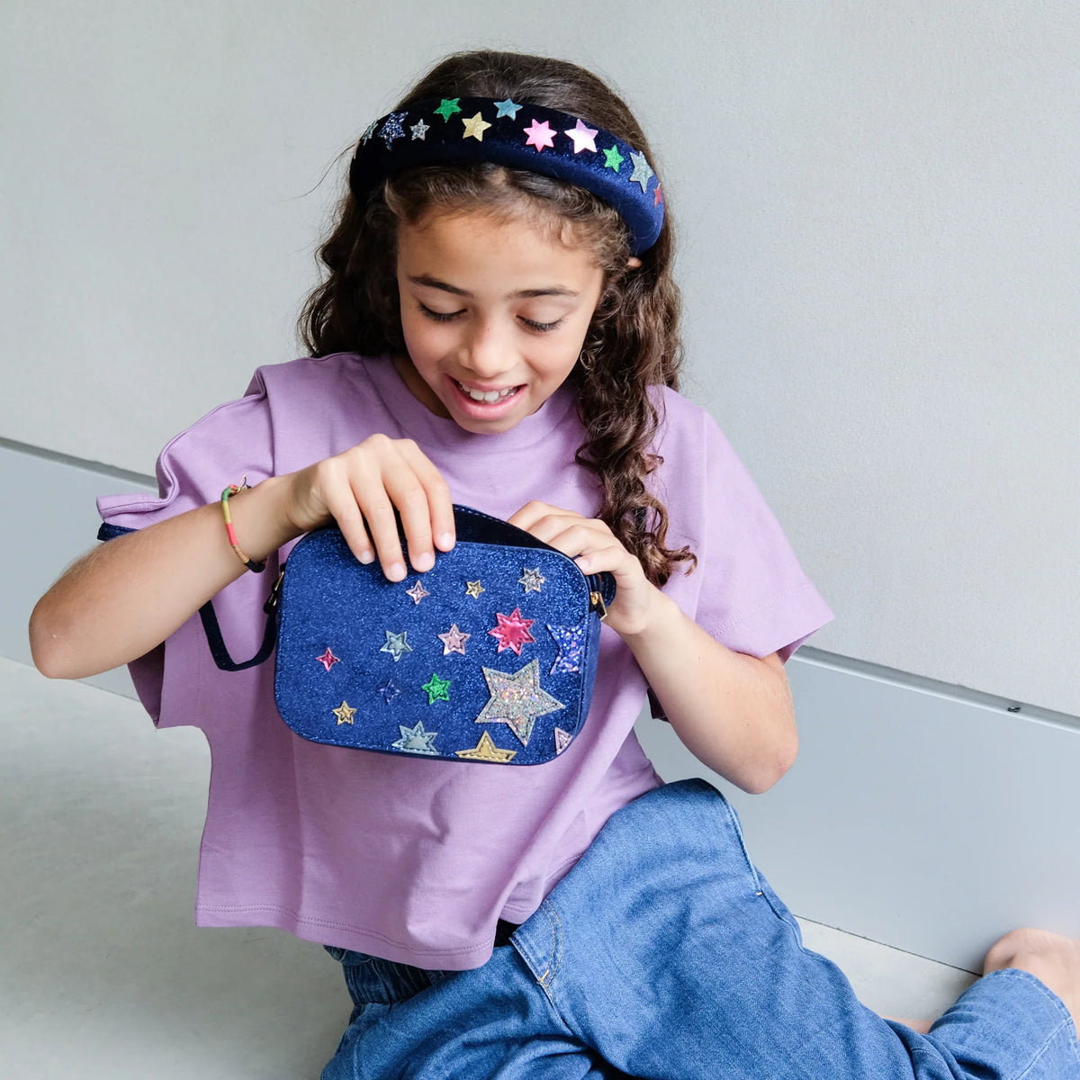 Night Sky Samt Kindertasche