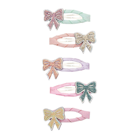 Glitzer Schleifen Mini Haarspangen