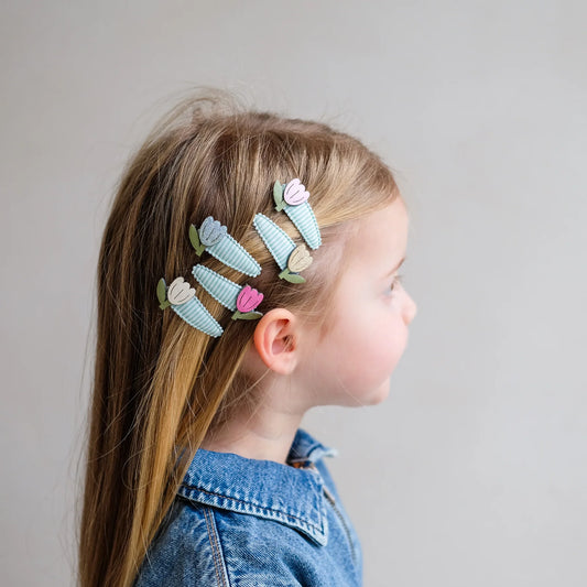 Tulpen Streifen Mini Haarspangen