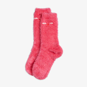Cat Eyes Fluffy Socken Pink