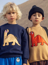 Laden Sie das Bild in den Galerie-Viewer, Dino Applikation Sweatshirt Blau