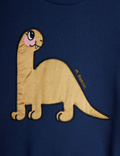 Laden Sie das Bild in den Galerie-Viewer, Dino Applikation Sweatshirt Blau