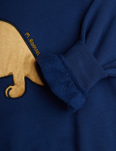 Laden Sie das Bild in den Galerie-Viewer, Dino Applikation Sweatshirt Blau