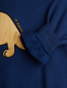 Dino Applikation Sweatshirt Blau