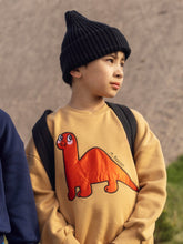 Laden Sie das Bild in den Galerie-Viewer, Dino Applikation Sweatshirt Beige