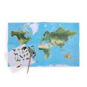 Weltkarte mit Rubbelbildern