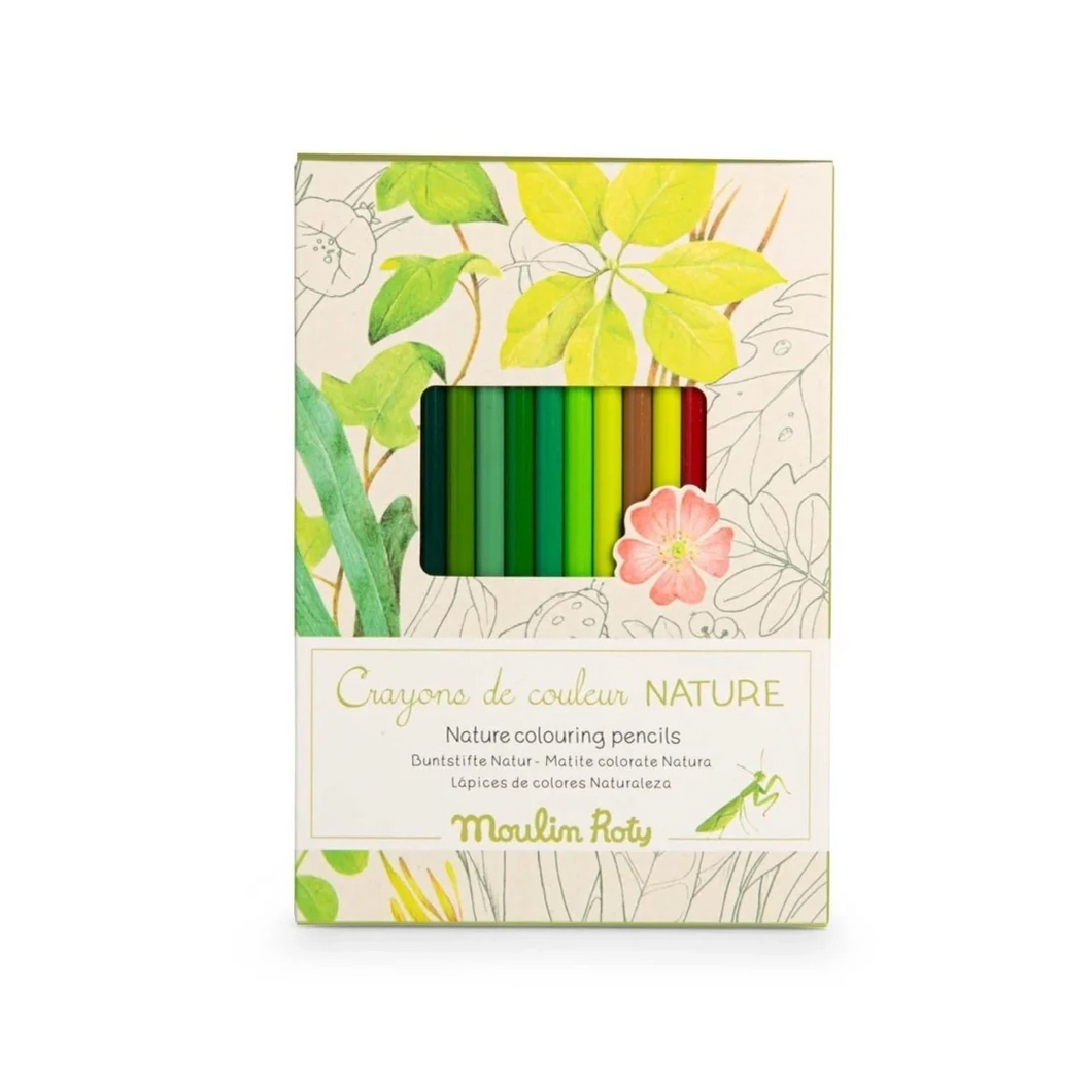 12 Buntstifte + 3 Ausmalbilder Natur
