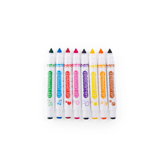 8 Stempel-Filzstifte 2in1