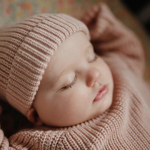 Chunky Knit Baby Beanie Blush