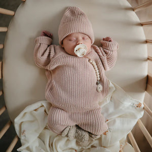 Chunky Knit Baby Beanie Blush