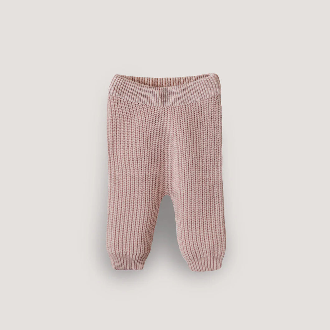 Chunky Knit Baby Hose Blush