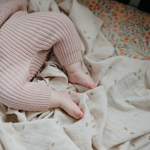 Chunky Knit Baby Hose Blush