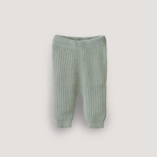 Chunky Knit Baby Hose Light Mint