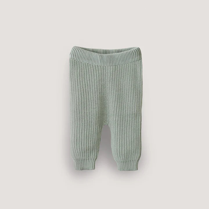 Chunky Knit Baby Hose Light Mint