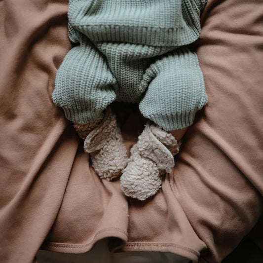 Chunky Knit Baby Hose Light Mint