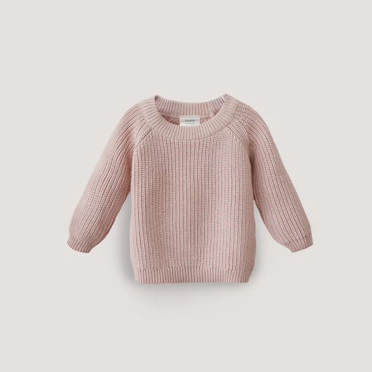 Chunky Knit Baby Sweater Blush