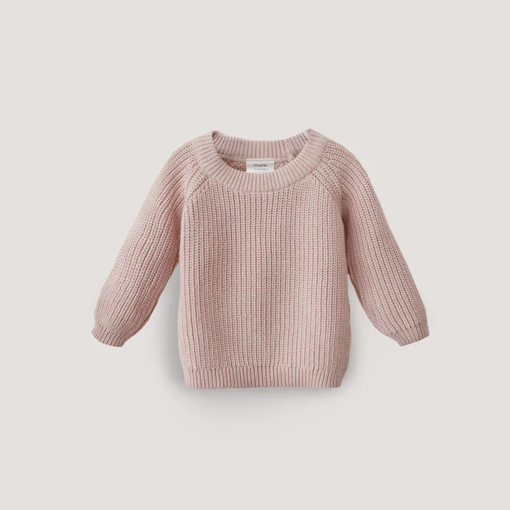Chunky Knit Baby Sweater Blush