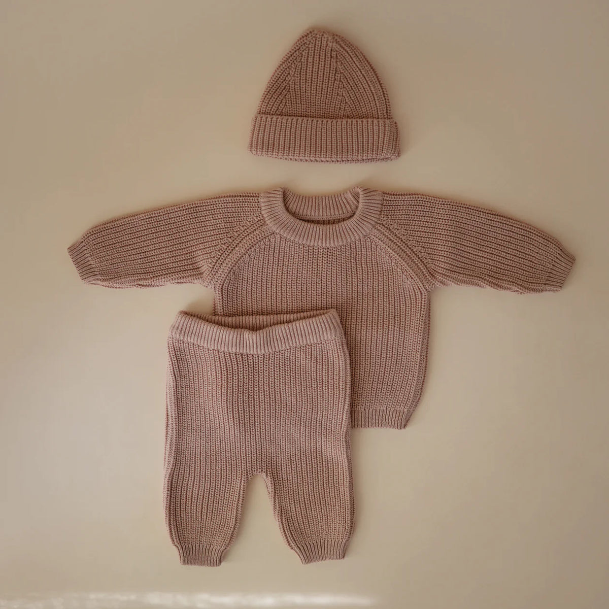 Chunky Knit Baby Sweater Blush
