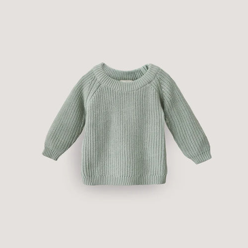 Chunky Knit Baby Sweater Light Mint