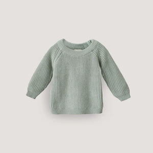 Chunky Knit Baby Sweater Light Mint