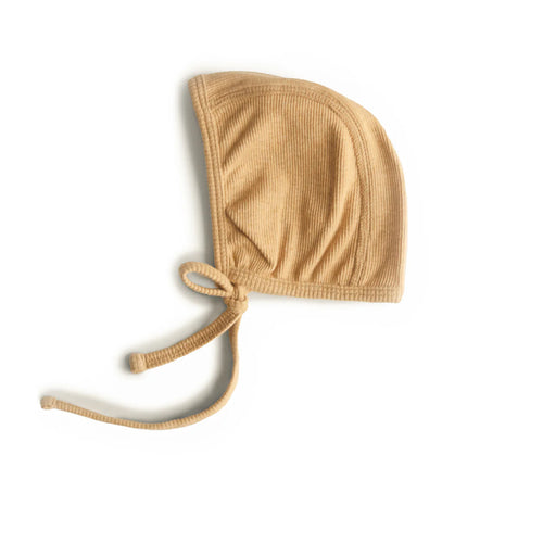 Gerippte Babymütze Mustard Melange