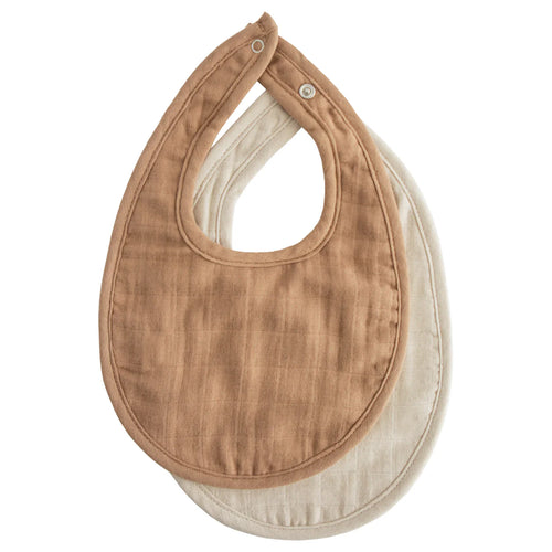 Muslin Bib Set Tan/Fog