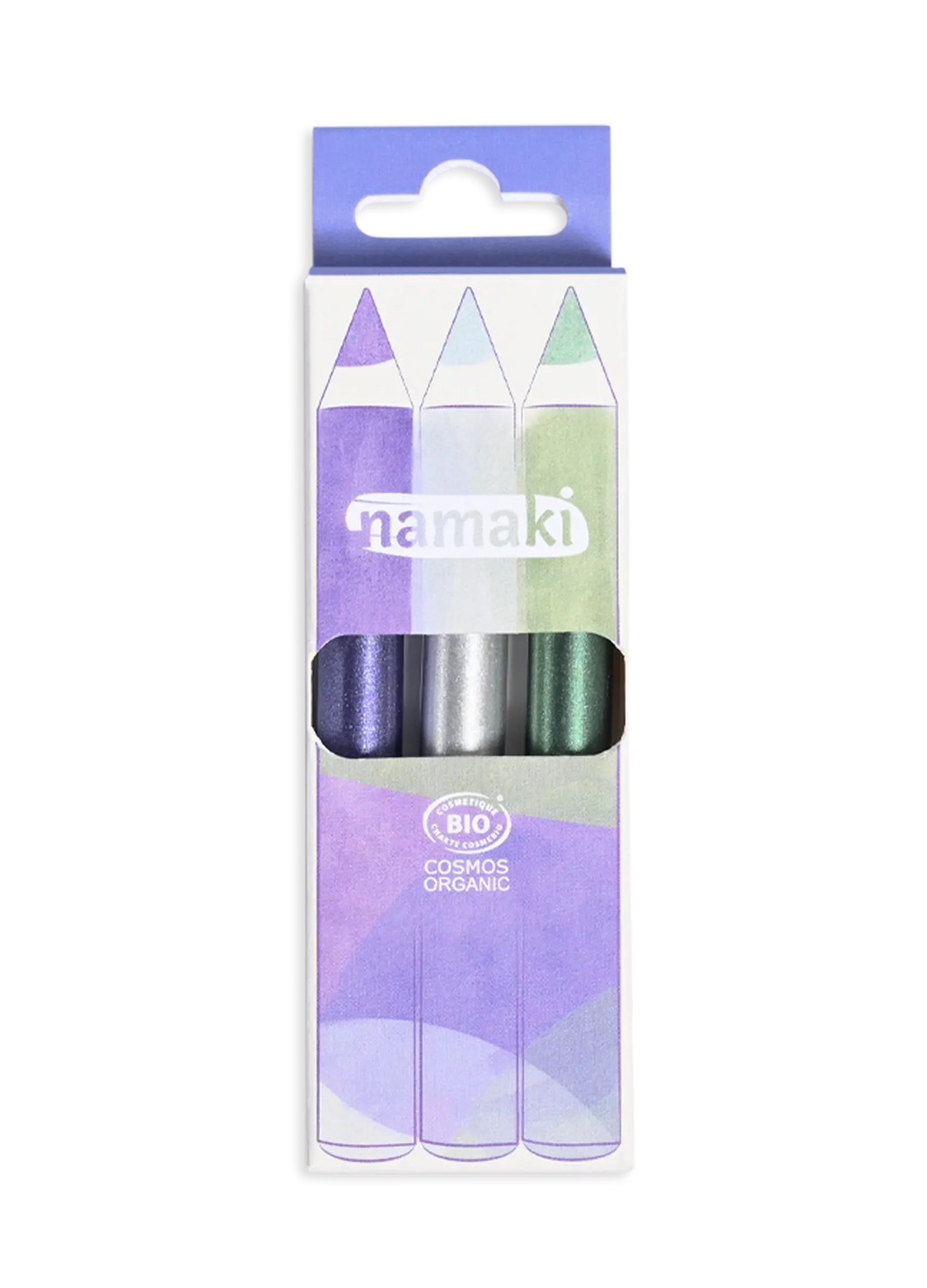 Jumbo Kinderschminkstifte Glitzer Violett-Silber-Grün